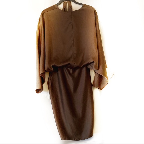 Alexander Wang Olive Green Batwing Satin Dress - Picture 8 of 10